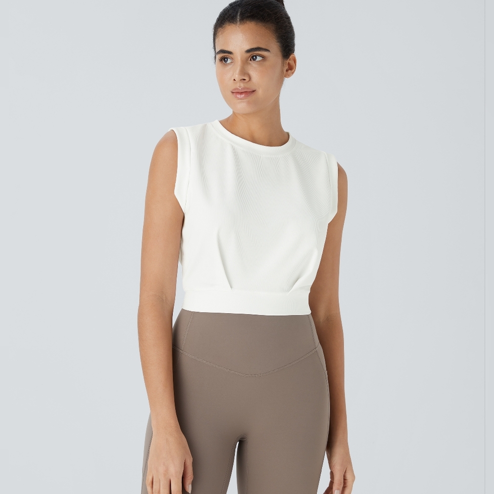 Halara Patitoff Flow Crewneck Sleeveless White